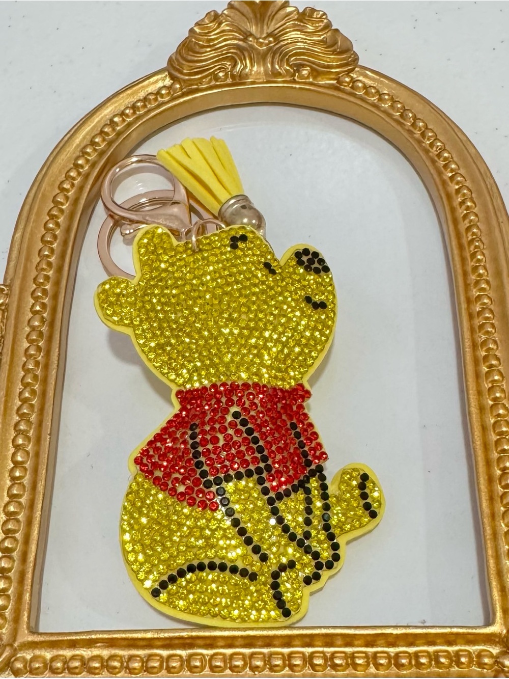 New Crystal Embellished Winnie the Pooh Bear Keychain